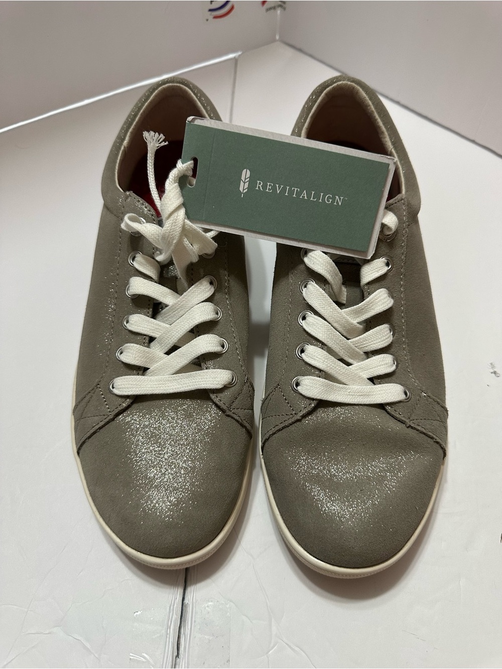 REVITALIGN Olive-Taupe Women's Low-Top Lace-Up Sneakers